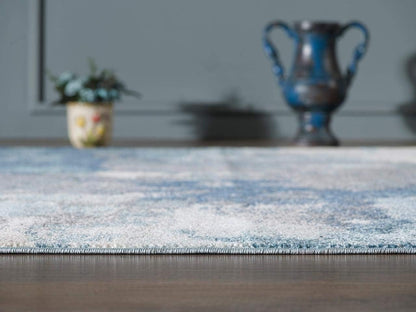 LUXE WEAVERS Abstract Distressed Area Rug, Blue, 2x3