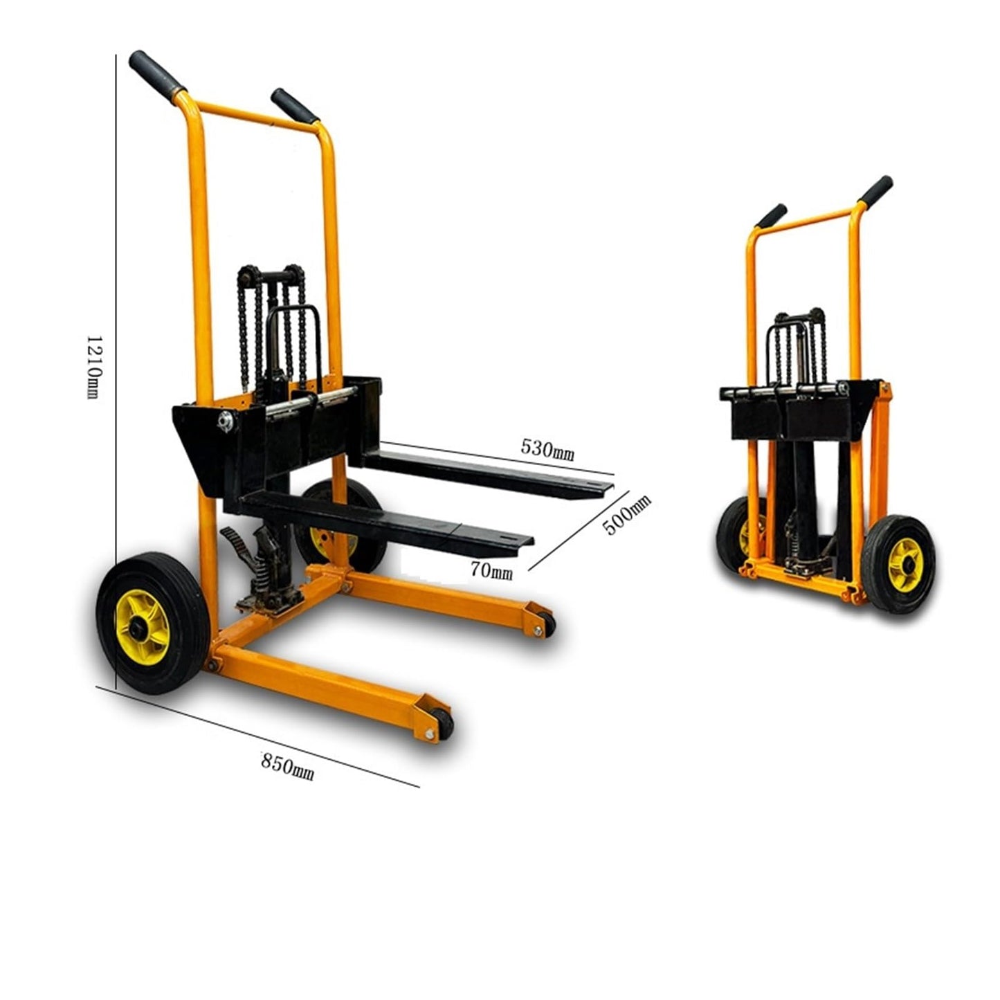 Foldable Hydraulic Lift Winch Stacker Manual Forklift Pallet Jack Pallet Truck Ideal for Warehouse Workshop