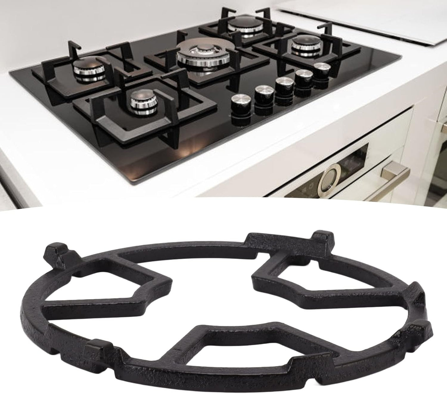 Cast Iron Wok, Non Slip Black Cast Iron Stove Rack for Frying Pans, Craft Pans, Carbon Steel Pans