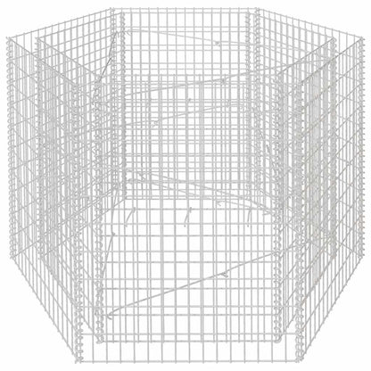 hliofuir Hexagonal Galvanized Steel Raised Garden Bed 63"x55.1"x39.4" Large Outdoor Planter Box Silver Metal Raised Flower Bed for Backyard Patio Courtyard