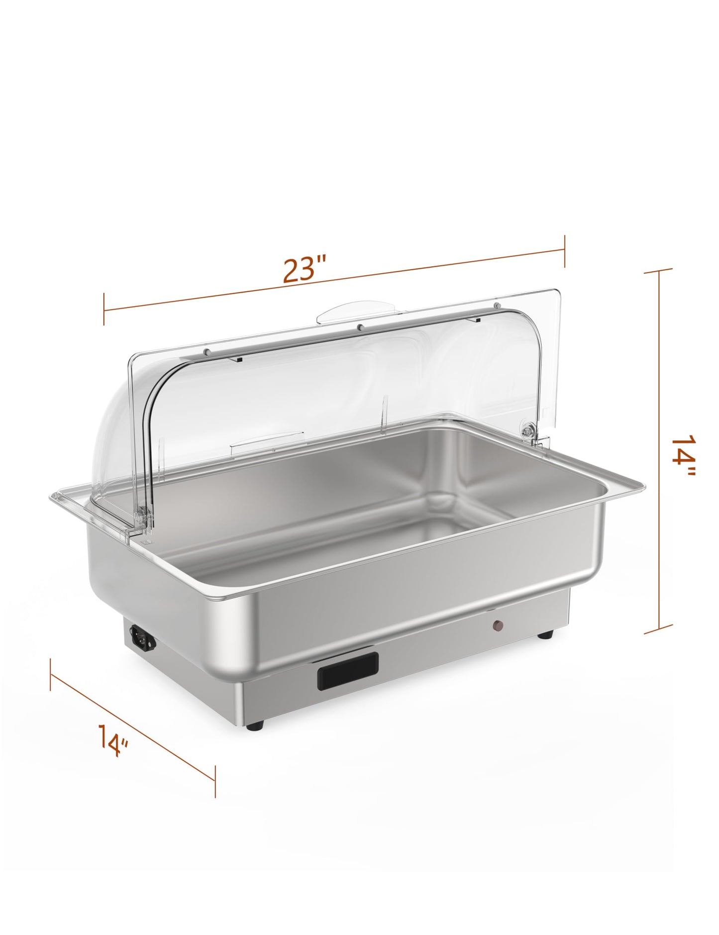 Garvee Electric Chafing Dish Buffet Set, 9 qt Roll Top Food Warmer With Transparent PC Lid, with 1 Full-Size Pan & 2 Half-Size Stainless Steel Chafer for Catering Parties(2 Packs)