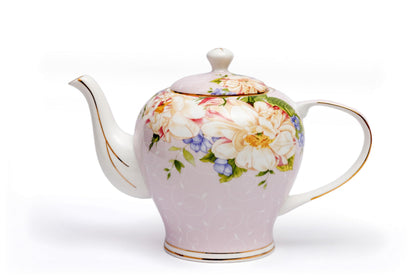 Parisian Spring Bloom Coffee & Tea Set Of 12 Pinkceramic,Floral,European,Elegant,Kitchen,gift box,gold,porcelain,Vintage,Dinnerware set,Plate set,salad plates,dishes,cups set,suger & milk pitcher