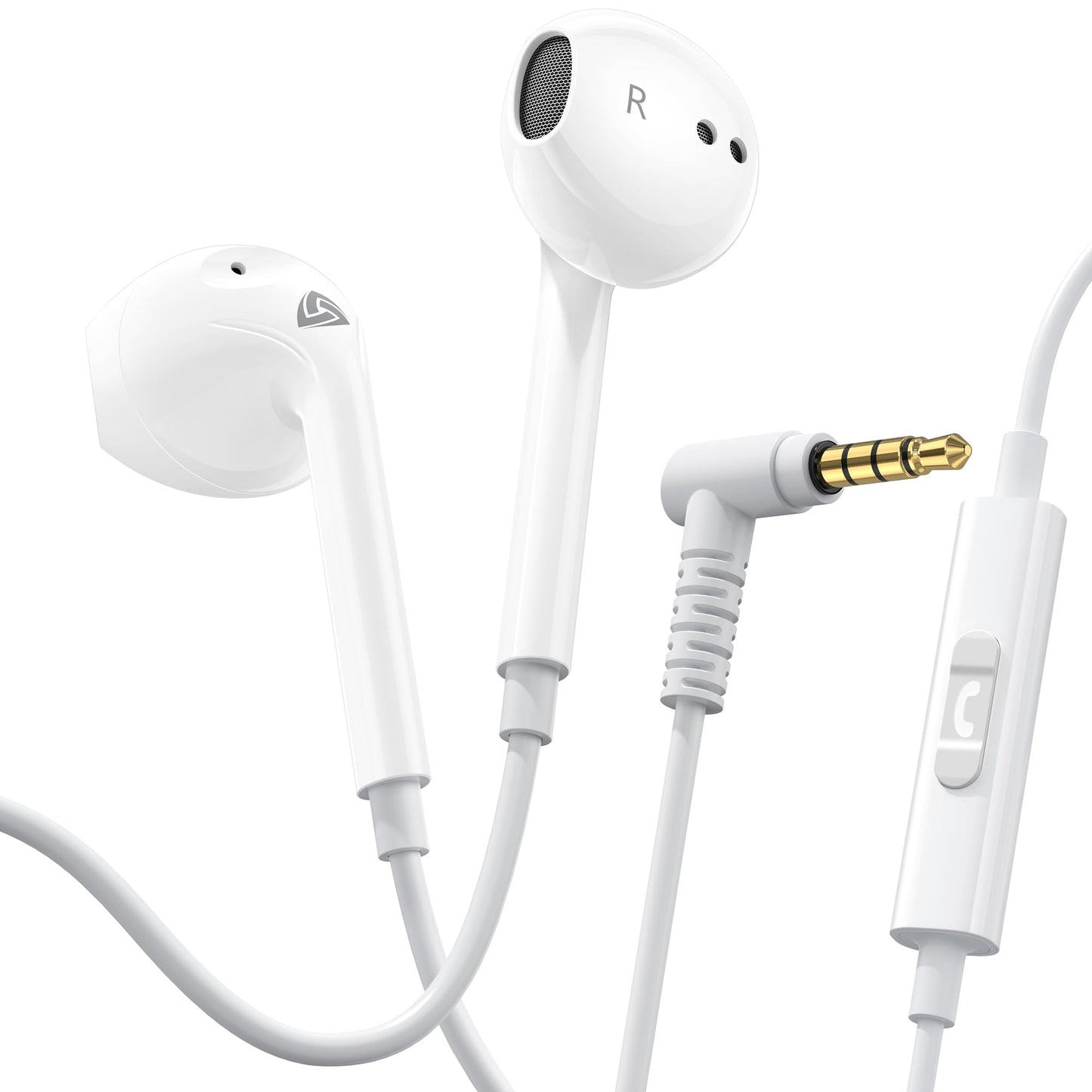 LUDOS ZENITH Wired Earbuds in-Ear Headphones, 2 Years Warranty, Earphones with Microphone, Corded for 3.5mm Jack Ear Buds for iPhone, Samsung, Computer, Laptop, Kids, School Students, Women, Small Ear