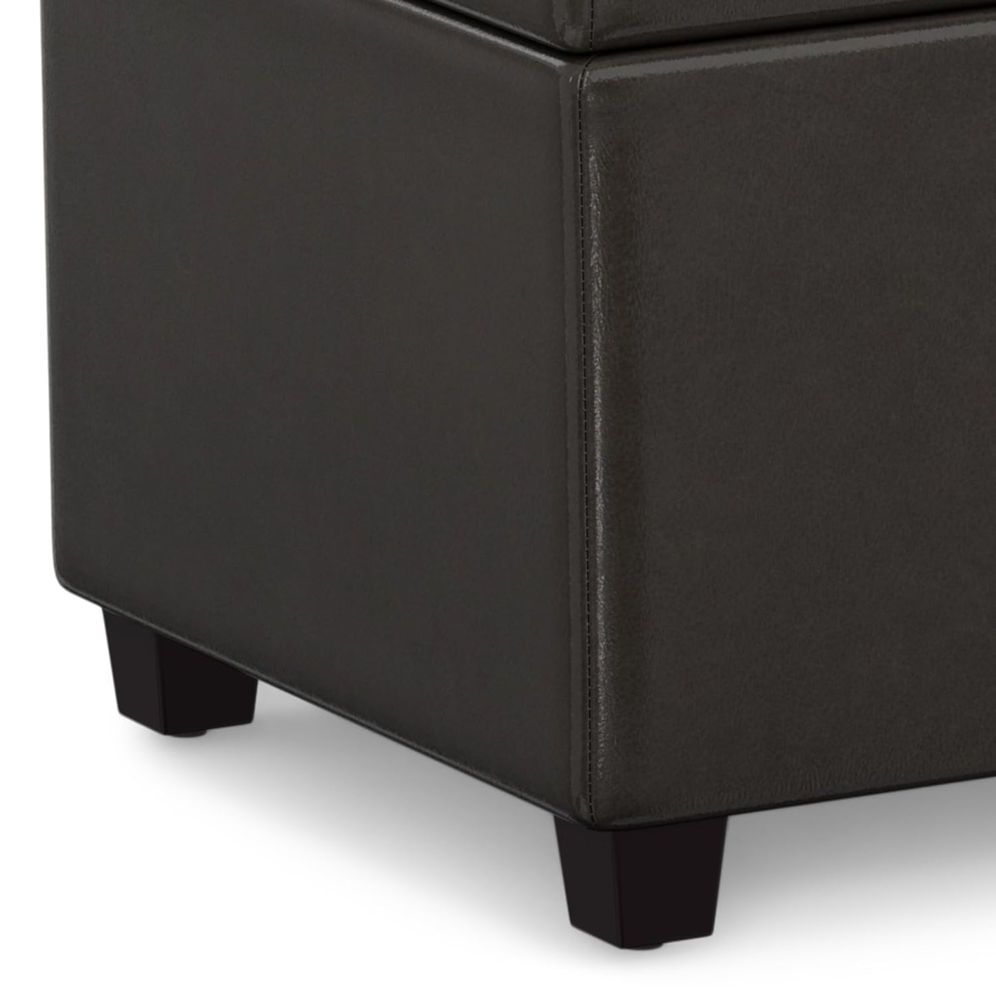 SIMPLIHOME Avalon Extra Large Storage Ottoman Bench - 54 inch Wide Upholstered Vegan Leather Rectangular Lift-Top Ottoman in Tanners Brown, Contemporary Bench for Living Room with Hidden Storage