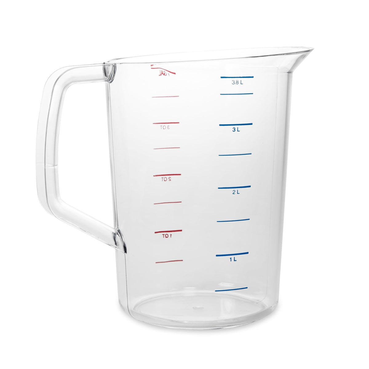 Rubbermaid Commercial Products Bouncer Clear Measuring Cup, 16-Cup/4-Quart, Clear, Strong Food Grade, Easy Read for Liquid/Dry Ingredients, for Home/Professional Kitchen