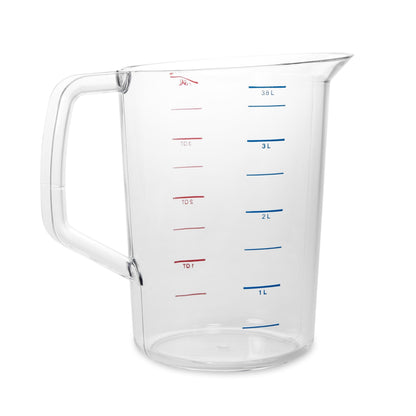 Rubbermaid Commercial Products Bouncer Clear Measuring Cup, 16-Cup/4-Quart, Clear, Strong Food Grade, Easy Read for Liquid/Dry Ingredients, for Home/Professional Kitchen