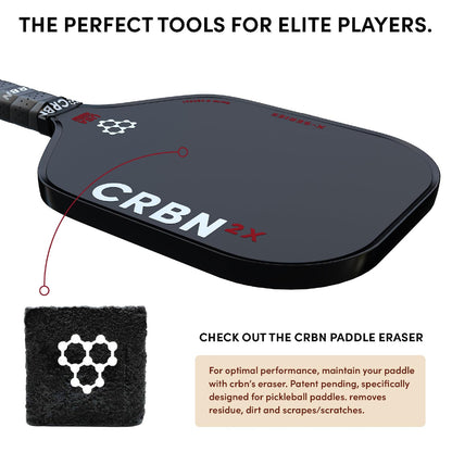 CRBN Pickleball – X Series Power Paddle (2X, 14mm) + Pro Team Tour Paddle Bag with Zip-Off Sling – Carbon Fiber Paddle & Multi-Pocket Gear Bag - Virtual Bundle