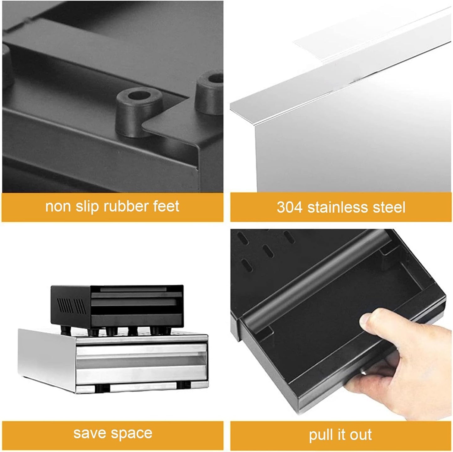 Stainless Steel Coffee Knock Box Drawer, Thickened Coffee Residue Powder Box for Household Shop, Coffee Machine