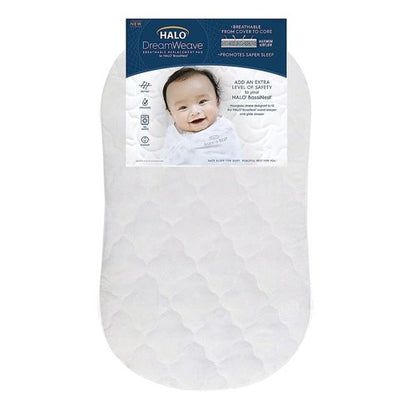HALO DreamWeave BassiNest Pad - Hypoallergenic, Breathable Mesh with 100% Washable Cover & Core