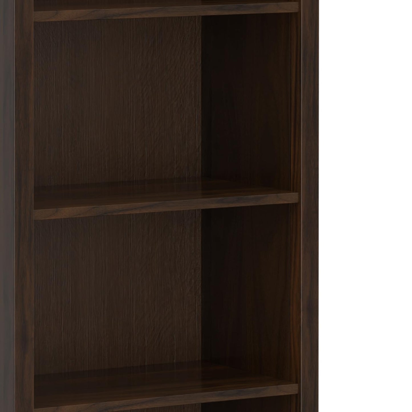 SIMPLIHOME Warm Shaker Bookcase - 72 inch Tall 5-Shelf Solid Wood Bookshelf in Tobacco Brown, Transitional Storage for Living Room, Study Room or Office with Adjustable Shelves and Tapered Legs