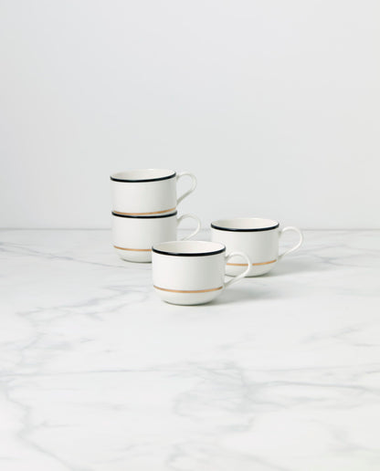 Kate Spade New York Make It Pop Mug, S/4, 3.84, Black/Gold