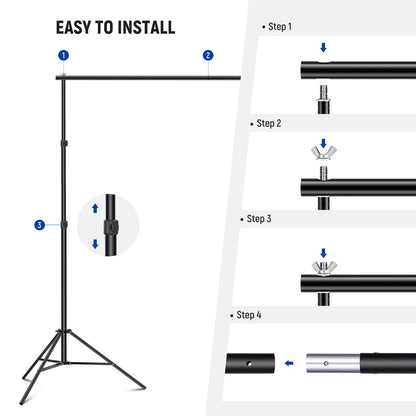 NEEWER Photo Studio Backdrop Support System + S102-400W PRO Flash Lighting Kit (2 Pack) with Light Stands, Bowens Mount Softboxes, 5 in 1 Reflector, Bag, Background Stand with Max Load 8.8lb/4kg