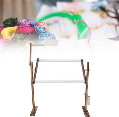 Cross Stitch Frame Stand,Embroidery Rack Frame Floor-Standing Type 360° Adjustable Embroidery Rack,Adjustable Height Wood Frame Stand Sewing Supplies for Art Craft S