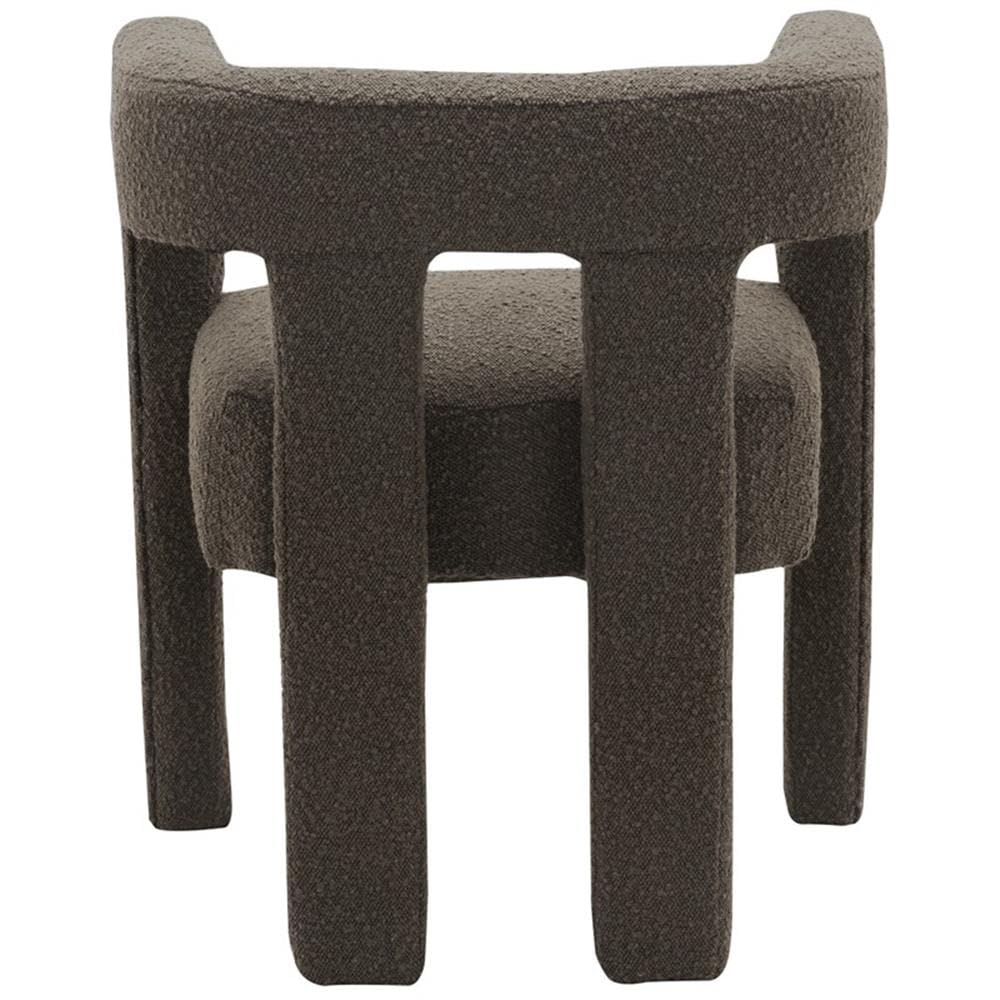 Meridian Furniture Athena Collection Modern | Contemporary Boucle Fabric Upholstered Accent | Dining Chair, 25" W x 21" D x 27" H, Brown