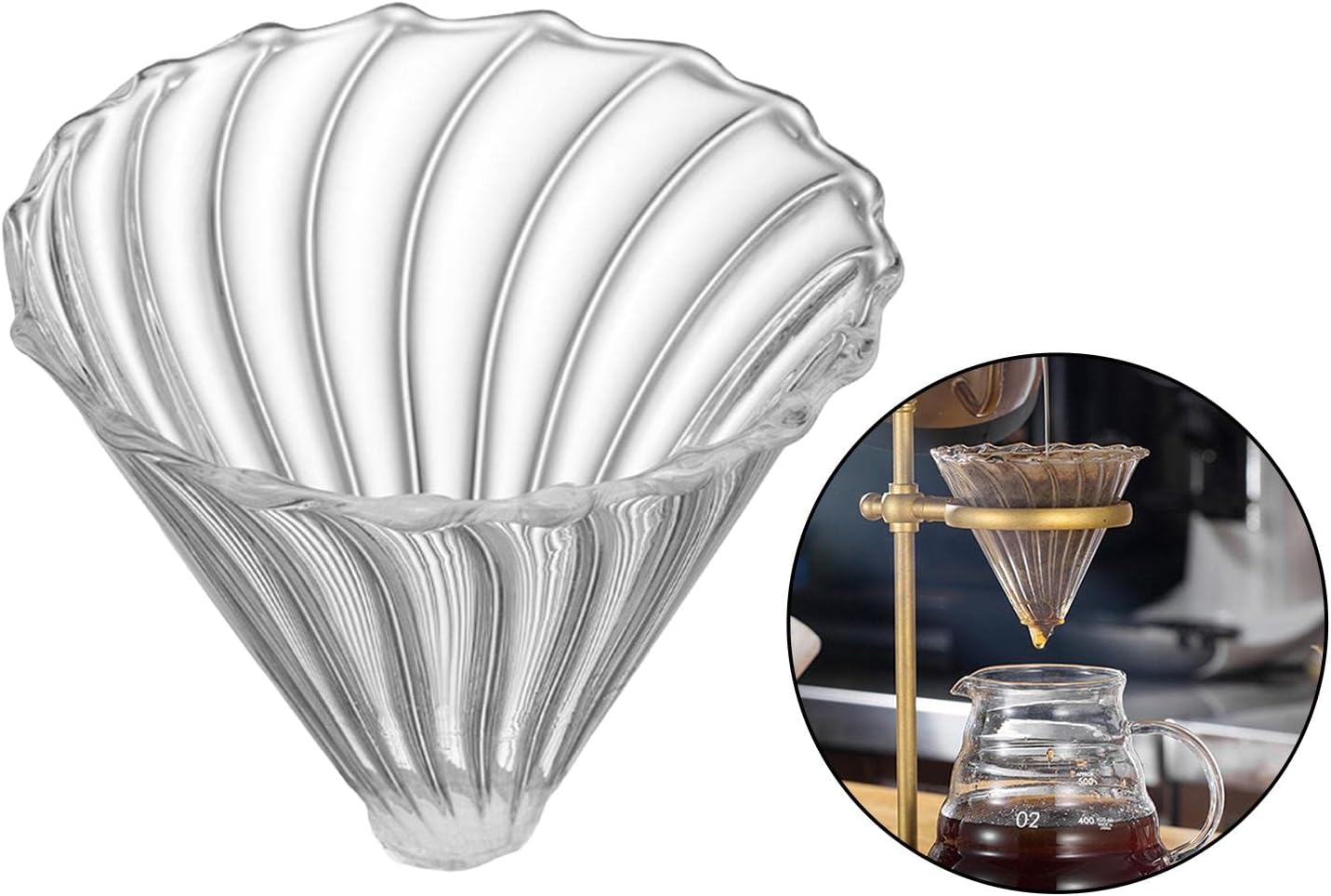 Glass Coffee Filter Cone, Pour Over Coffee Dripper for Home, Cafe, Restaurants, Strong Flavor Brewer