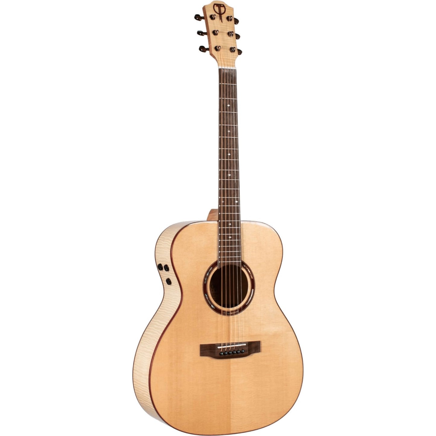 Teton 6-String Acoustic Electric Guitar, Wooden, Solid Spruce Top, Mahogany Neck, Laurel Wood Fingerboard and Bridge, Built-In Pickup and Preamp, STG130FMEPH