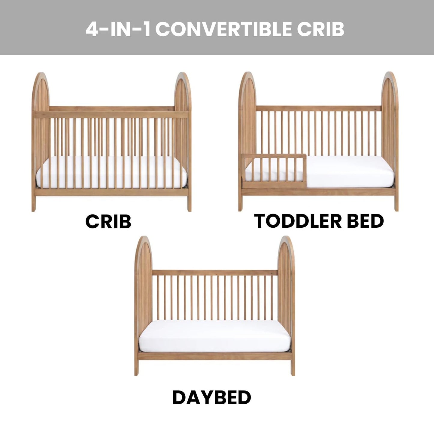 Soho Baby Everlee Convertible Island Crib, Honey Wood