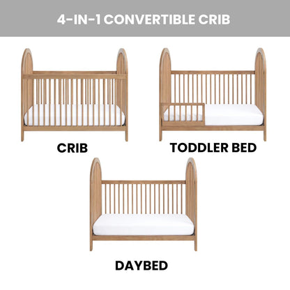 Soho Baby Everlee Convertible Island Crib, Honey Wood