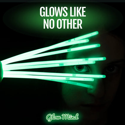100 Ultra Bright Glow Sticks Bulk Party Pack - Halloween Glow in the Dark Party Supplies Pack - 8" Glowsticks Party Favors with Bracelets and Necklaces