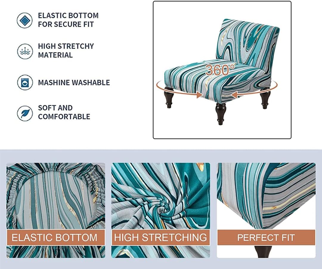 lihuitong Armless 2 Armless Armless 23) Chair Slipcover Pieces Printed Accent Chair Cover Stretch Spandex Slipper Chair