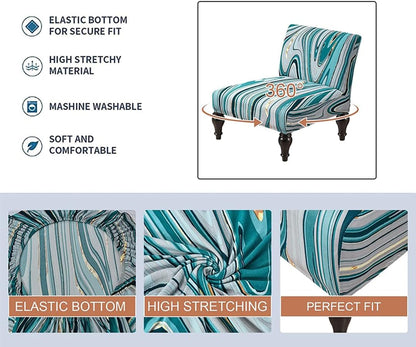 lihuitong Armless 2 Armless Armless 23) Chair Slipcover Pieces Printed Accent Chair Cover Stretch Spandex Slipper Chair