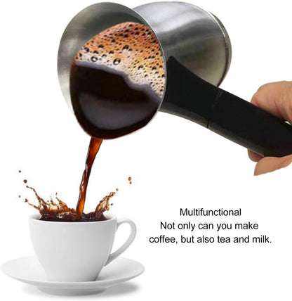 Electric Turkish Coffee Maker, 600ml Stainless Steel Arabic Pot, Tea Maker for Home Travel