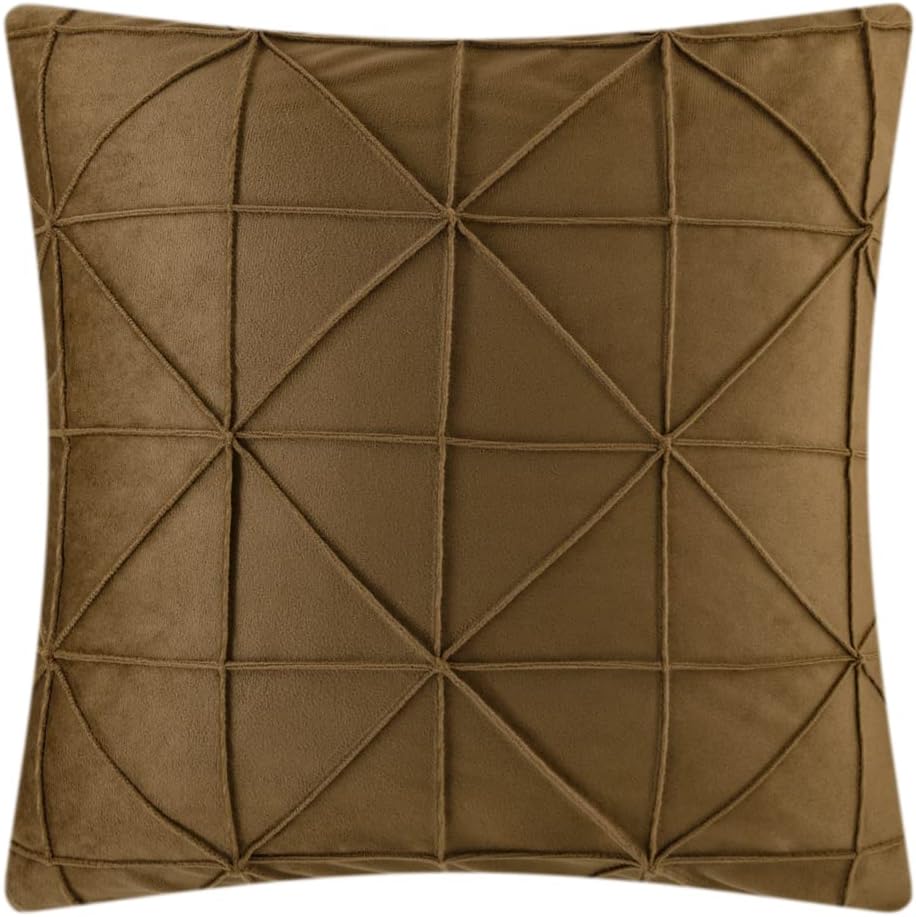 18x18 Inch JWH Stripes Velvet Throw Pillow Cover Decorative Geometric Accent Case Soft Pillowcase Plush Cushion for Bed