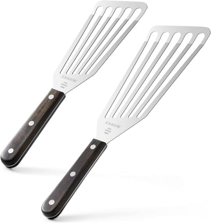 Skiennix Fish Spatula - Flexible Stainless Steel Turner for Flipping Eggs & Burgers | 2-Pack