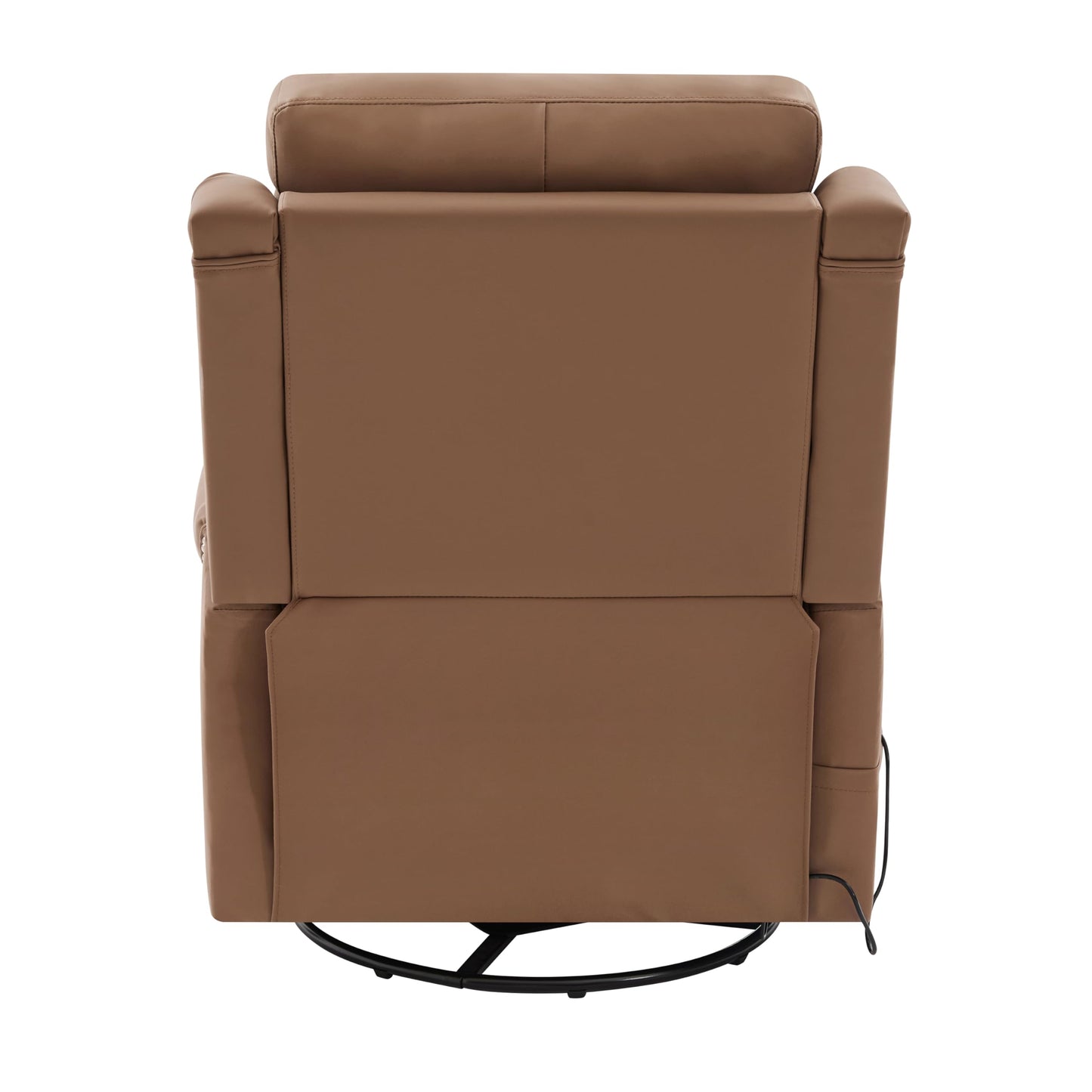 Christopher Knight Home Bailey American Massage Chair Recliner, Manual Swivel Rocker Recliner Chair with Massage and Heat, PU Leather Recliner Chair for Adults, Easy Move Design for Home Office, Brown