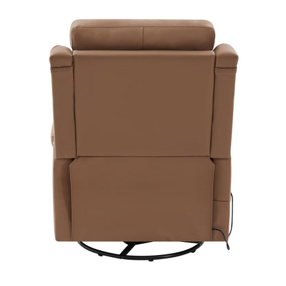 Christopher Knight Home Bailey American Massage Chair Recliner, Manual Swivel Rocker Recliner Chair with Massage and Heat, PU Leather Recliner Chair for Adults, Easy Move Design for Home Office, Brown