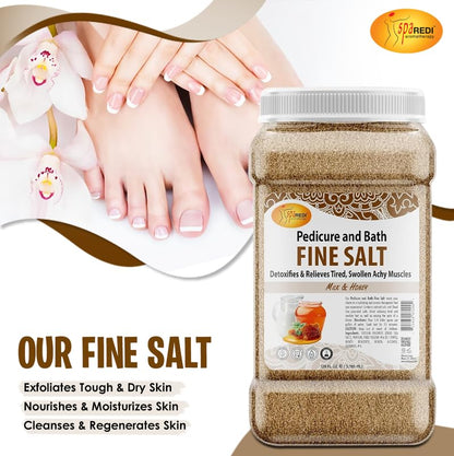 SPA REDI - Detox Foot Soak Pedicure and Bath Fine Salt, Lavender and Wildflower, 128 Oz - Made with Dead Sea Salts, Argan Oil, Coconut Oil, and Essential Oil, Hydrates, Softens and Moisturizes