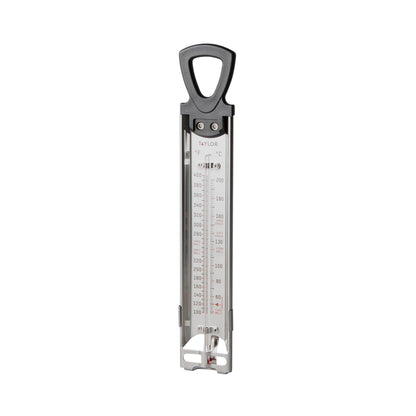 Taylor Stainless Steel Candy and Deep Fry Thermometer, 12-Inch Analog Paddle with Pan Clip, Ideal for Frying, Sugar, Brewing, Syrup, and More