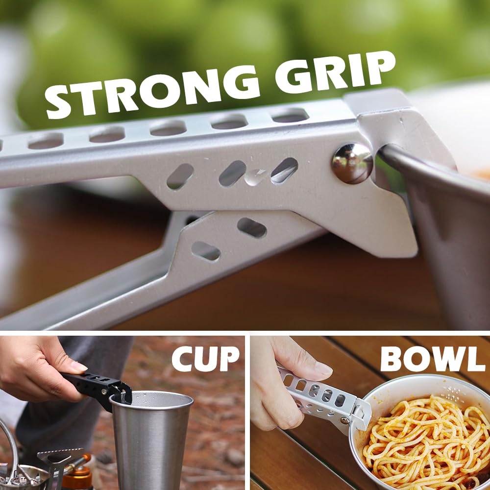 YERGOFE Pan Gripper Camping Kitchen Essentials - Detachable Handle for Pots and Pans Camping Essential Ourdoor Kitchen Cookware (Multi Colors 4PK)