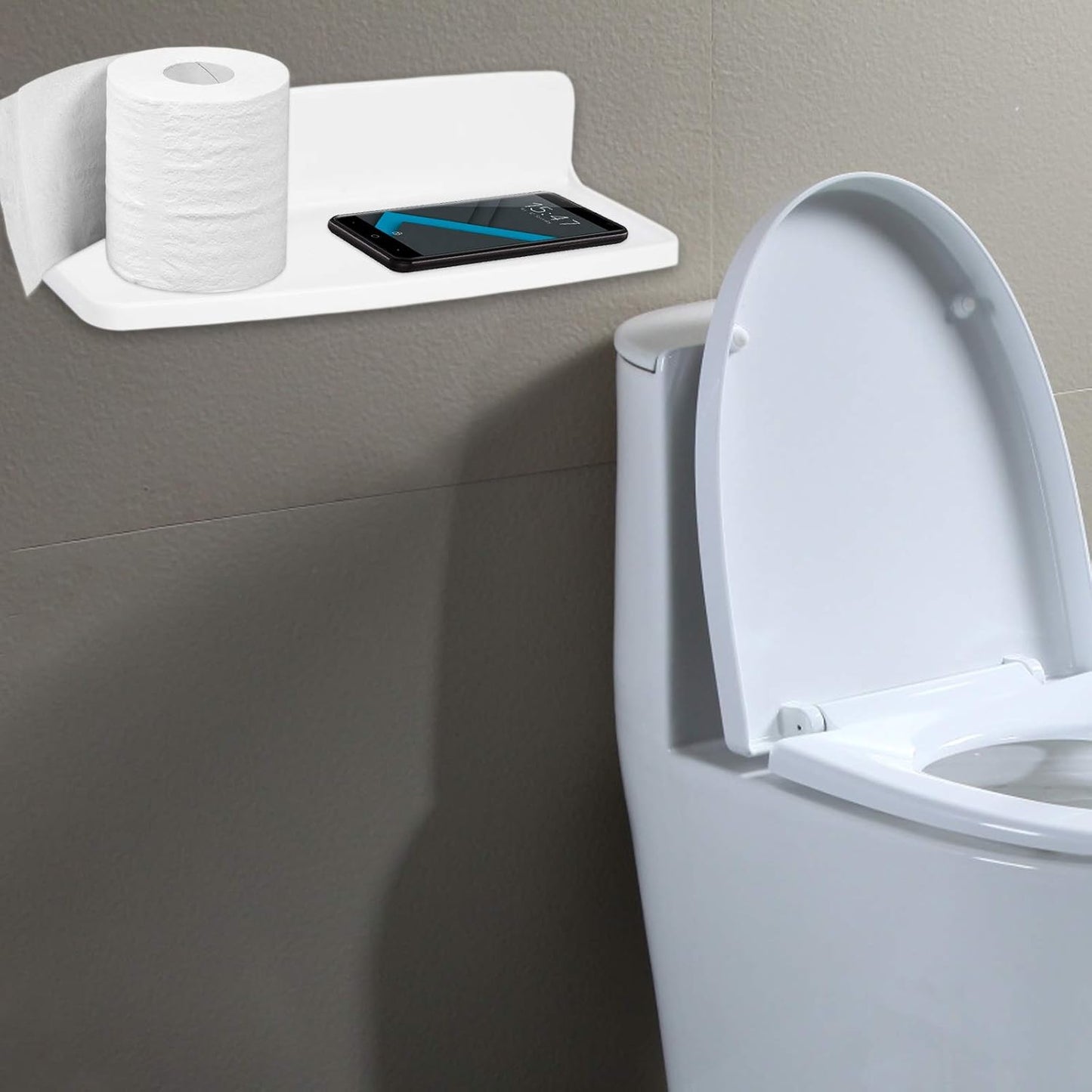 Wall Mounted Small Floating Shelf Stick On Shelves for Bedroom, Kitchen, Bathroom - Display Speakers, Photo Frame,