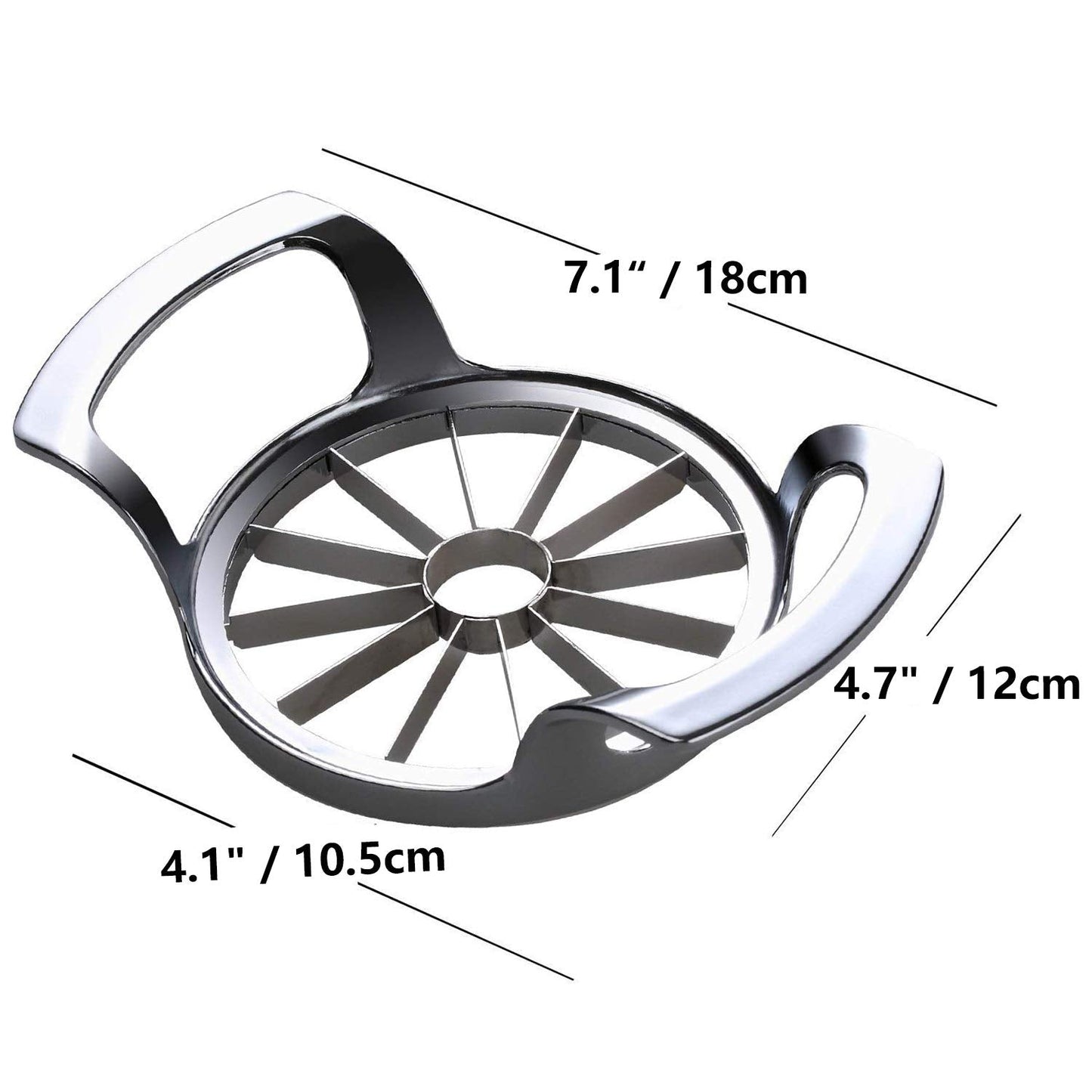 Stainless Steel Apple Slicer and Corer - FEITA 12 Blades Food Grade 304 Extra Large Heavy Duty Apple Cutter Divider up to 4 Inch Apples