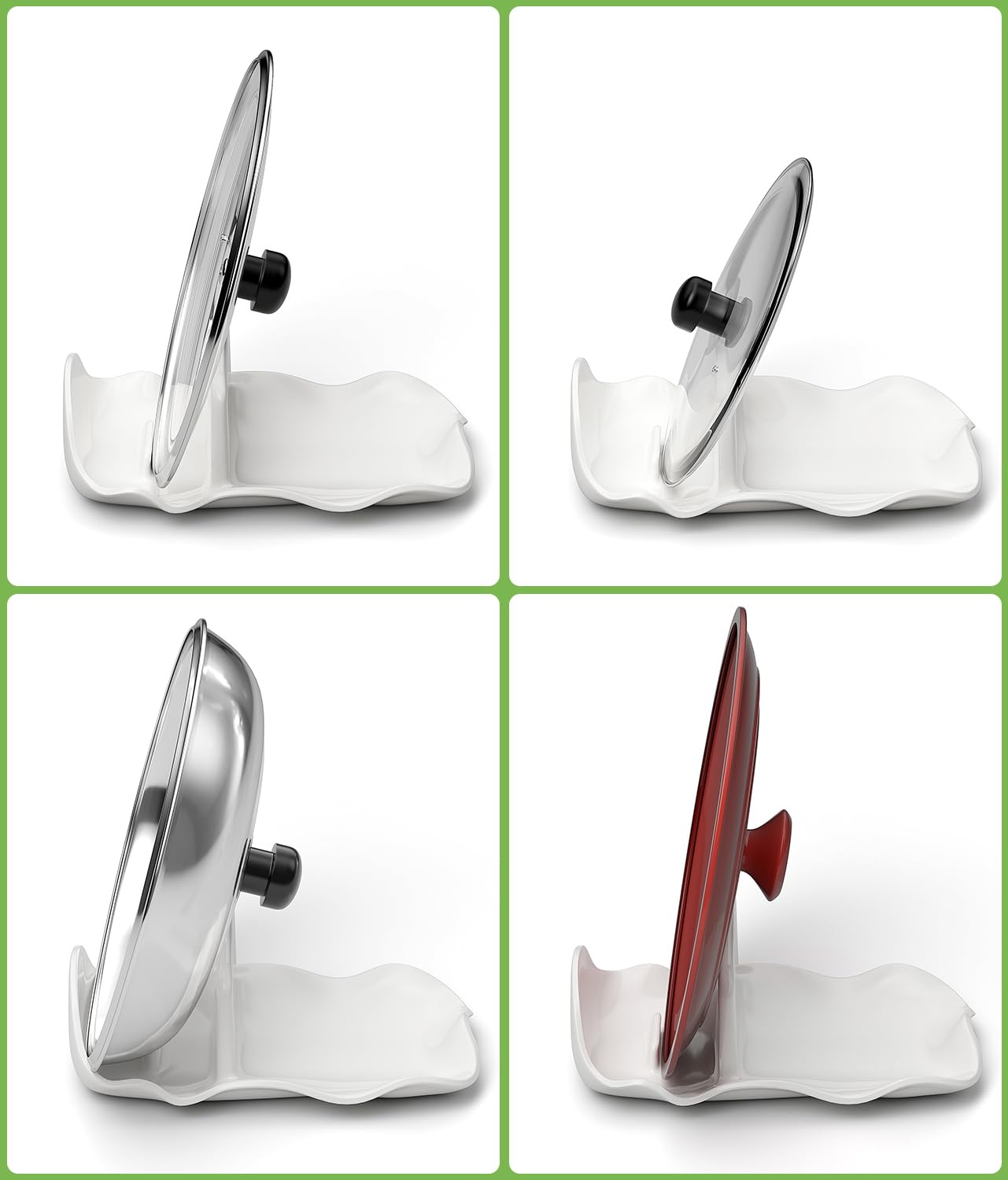 Spoon Rest for Stove Top, Ceramic Pot Lid Holder, Large Spoon Rests for Kitchen Counter, Spatula Rest & Kitchens Utensils Holder, Protects Stove Top and Countertops, Modern Kitchen Accessories