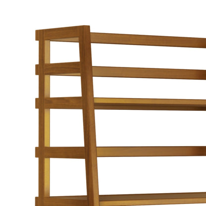 Hassyee Industrial Design Ladder Shelf Storage Rack Bookcase, Transitional Style Multipurpose 5-Tier Bookshelf for Living Room, Home Office, Kitchen, Bedroom