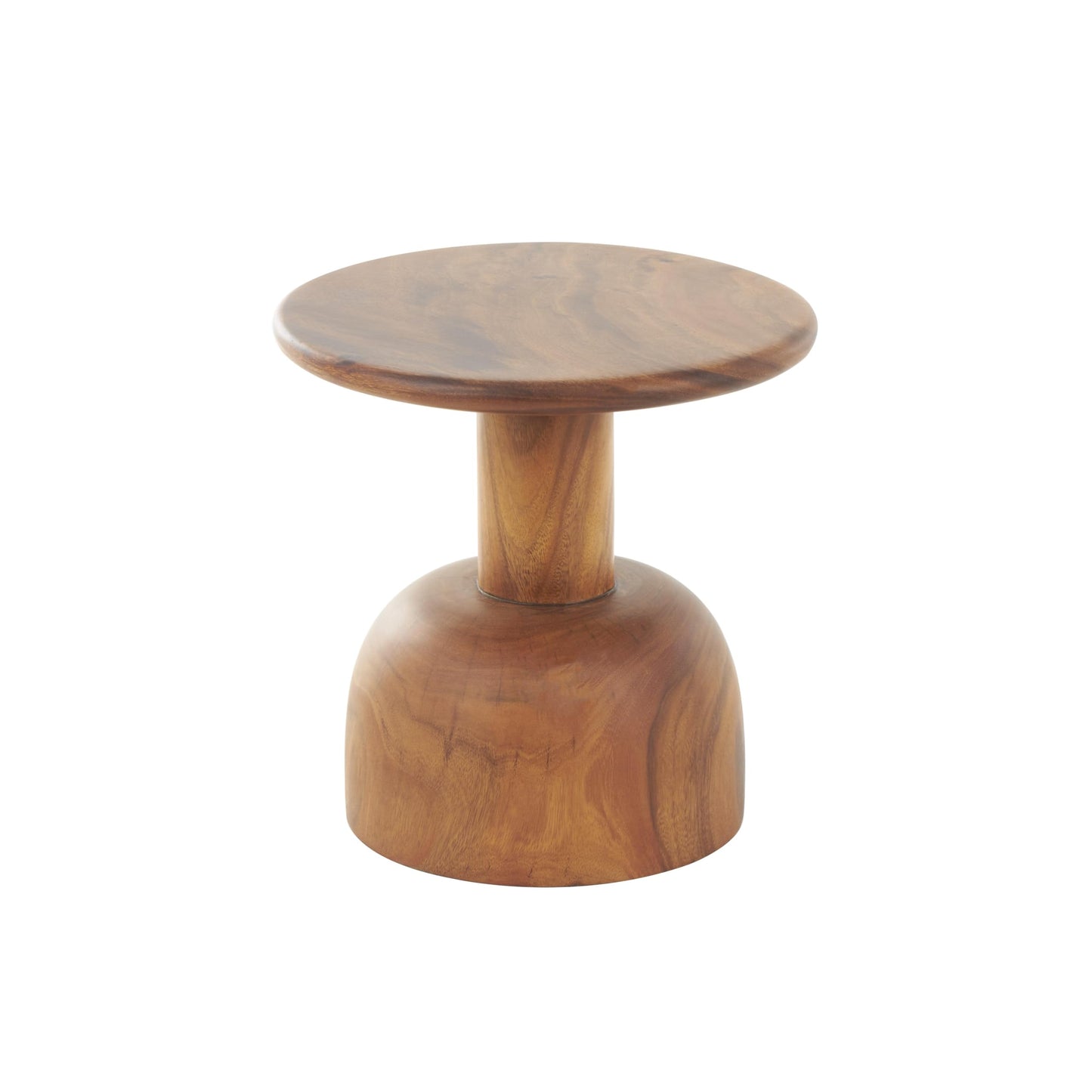 Deco 79 Wood Handmade Side End Accent Table End Table with Rounded Block Base, Side Table 16" x 16" x 16", Brown