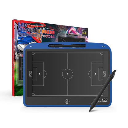 VNVDFLM 13.5’’ Electronic Football Tactical Board Soccer Coaching Board,LCD Soccer Strategy Board with Stylus Pen,Football Marker Board Training Writing Tablet Perfect Coach Gifts-Football Blue