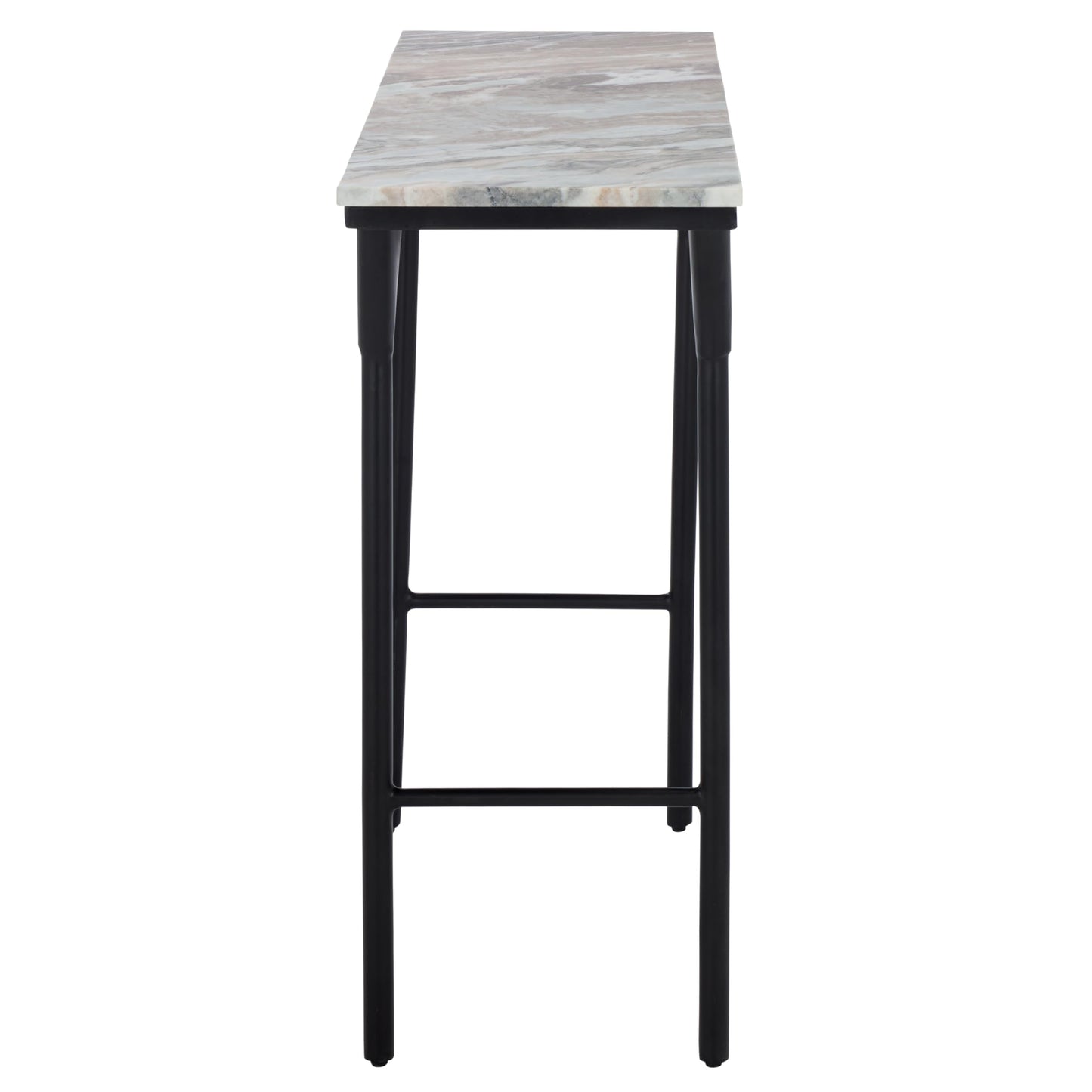 SAFAVIEH Home Collection - Frederick Console Table, Brown & Grey Marble Top with Black Metal Legs (CNS3707A)