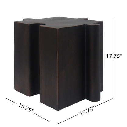 Christopher Knight Home Daton 3 Piece Interlocking Outdoor Side Table Set, Modular Lightweight Concrete Coffee Table, Convertible MGO End Table for Indoor&Outdoor, Design for Creative Set Up, Copper