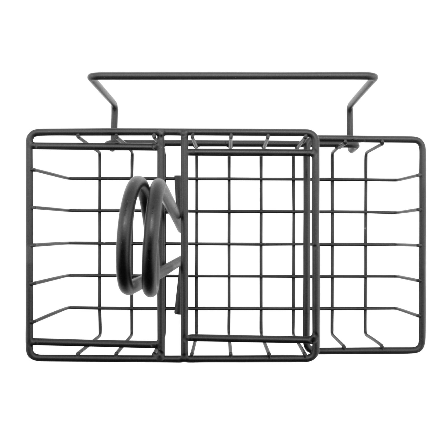 G.E.T. 4-31698 Black Metal Three Compartment Condiment Caddy with Menu Iron Powder Coated Table Caddies Collection