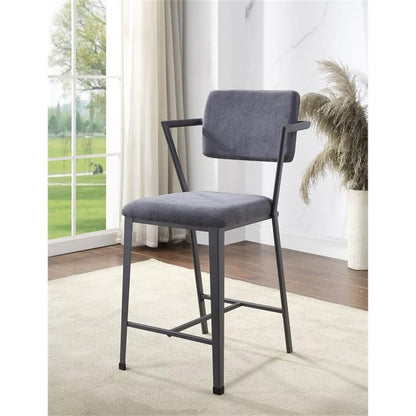 Acme Cargo Counter Height Chair (Set of 2) in Fabric & Gunmetal