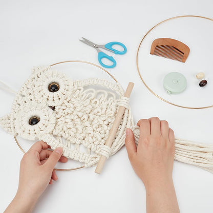 ORIGACH DIY Macrame Owl Wall Hanging Tapestry Kit Owl Macrame Kit for Beginner Boho Handmade Woven Macrame Wall Hanging Decor for Living Room Bedroom