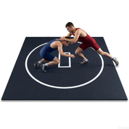HESMAX 10' x 6.5' Wrestling Mat, Foldable Martial Arts Thick Mat, XPE Foam Wrestling Mats for BJJ, MMA, Jiu Jitsu, Judo & Grappling 1p1