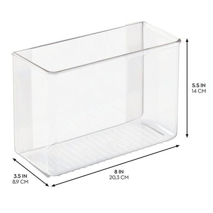 iDesign AFFIXX Plastic Wall Mount Organizer for Kitchen, Bathroom, Office, Bedroom, Garage, Craft Room, 3.5" x 8" x 5.5", Clear