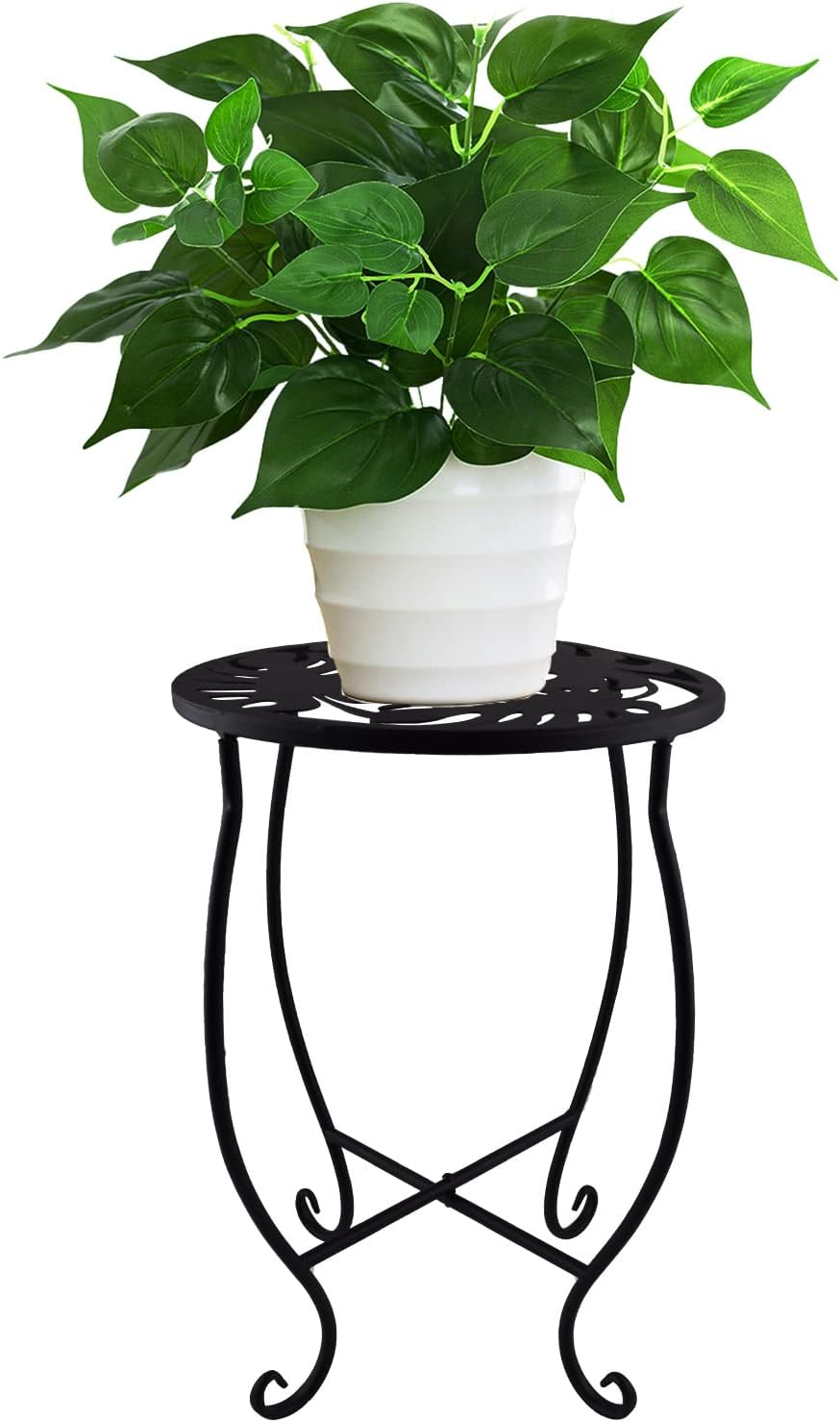 TLBTEK Stand,10 Inch 4) Planter Metal Round Potted Plant Stands Indoor Outdoor ,Single Modern Flower Pot Stand Holder