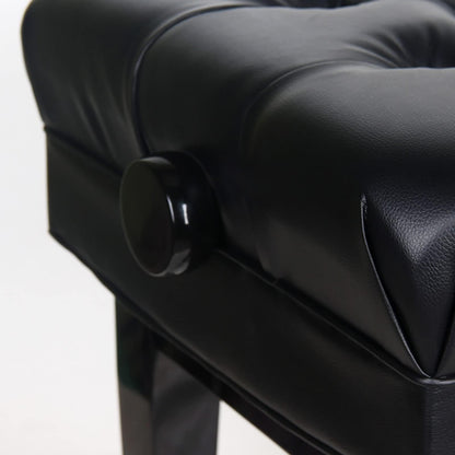 FKTHYO Piano Stool Luxury Leather Piano Stool Solid Wood Piano Bench with Large Storage Box,Adjustable Height,Comfortable and Ergonomic
