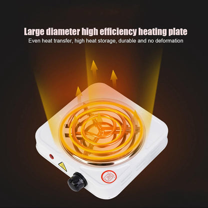Electric Single 1000W Stainless Steel Portable Hot Plate, Adjustable Temperature for Home and Office