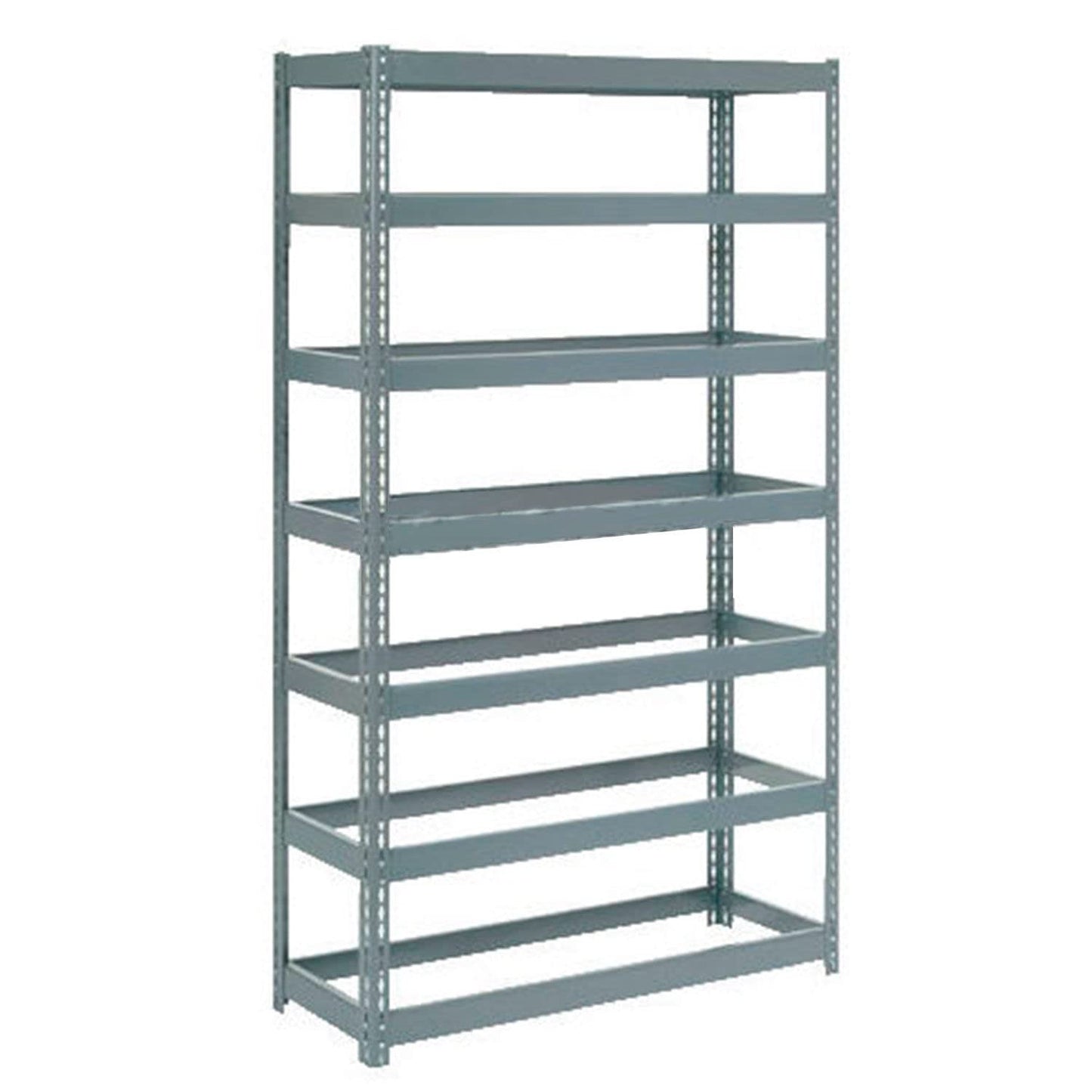 Global Industrial Boltless Extra Heavy Duty Shelving 48" W x 24" D x 96" H, 7 Shelves, No Deck, Steel Construction, for Garage, Retail, Industrial and Commercial Spaces
